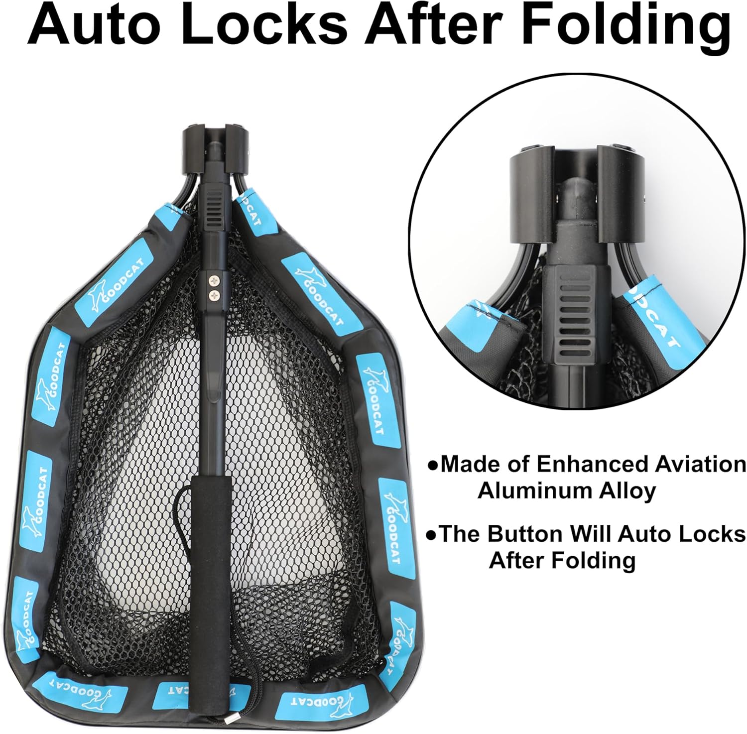 GOODCAT Floating Fishing Net for Steelhead, Salmon, Fly, Kayak, Catfish, Bass, Trout Fishing, Rubber Coated Landing Net for Easy Catch & Release, Durable, Compact & Foldable for Easy Transportation - Image 5